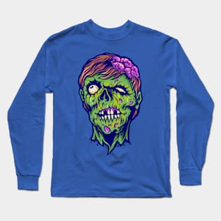 pink brain zombie Long Sleeve T-Shirt